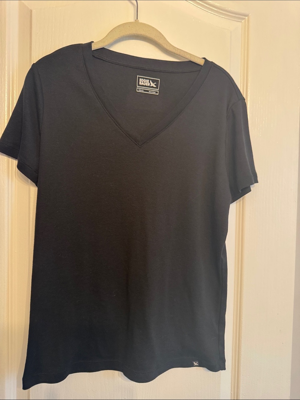 Eddie Bauer Black Short Sleeve V-Neck Tee
